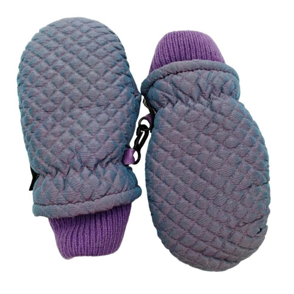 Vintage Thinsulate Quilted‎ Mittens Iridescent Purple Kids Winter Youth Sz 2-4